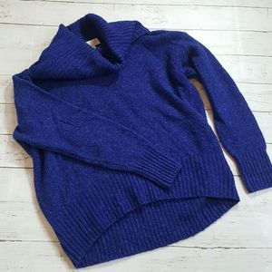Michael Kors vibrant blue cowl neck soft wool blend knit sweater‎ size small